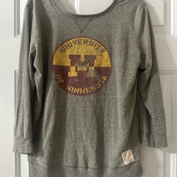 University of Minnesota Gray Women's off the shoulder sweatshirt - Picture 1 of 7